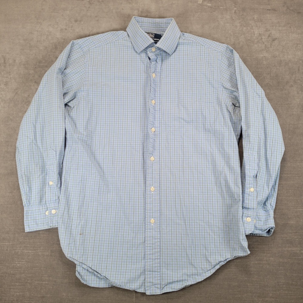 Polo Ralph Lauren Y2K‎ Vintage Plaid Button Down Long Sleeve Mens 15.5 32/33